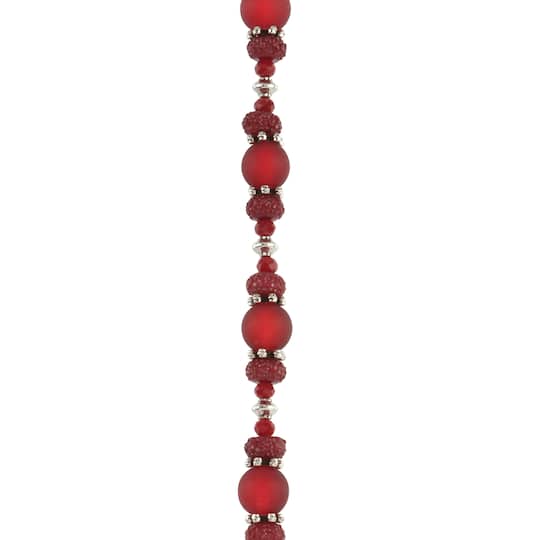 Red & Aurora Borealis Resin, Glass & Metal Bead Mix by Bead Landing™